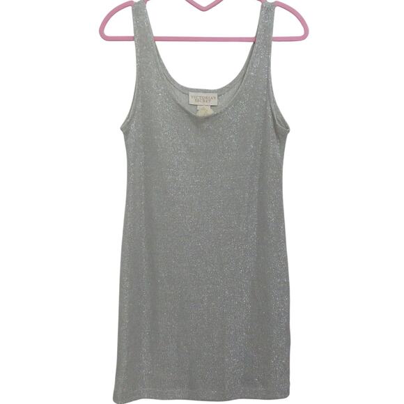 Victoria's Secret Womens Small Vintage Gold Label Silver Shimmer Mini Dress Slip - Picture 1 of 6